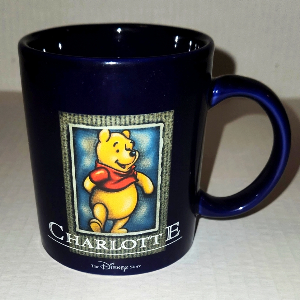 Disney Store  CHARLOTTE Winnie The Pooh Mug Coffee Cup North Carolina Souvenir